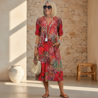 Arabella | Vibrant Pattern Midi Dress 1