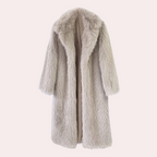 Women's Long Teddy Coat Open Front Relaxed Fit 1