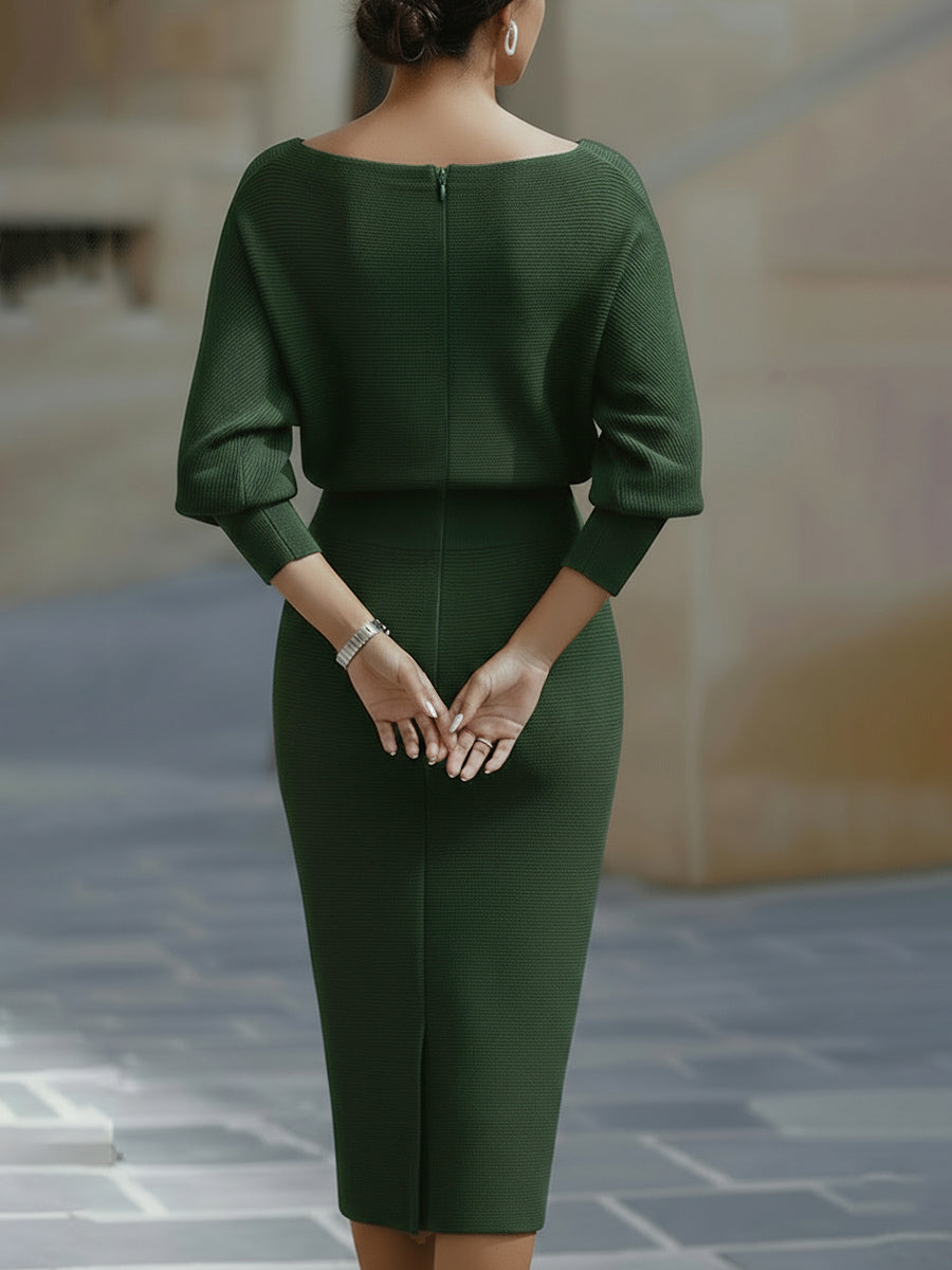 Lydia | Elegant Round Neck Midi Dress 11