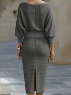 Lydia | Elegant Round Neck Midi Dress 15