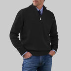 Men's Half-Zip Sweater with Ribbed Collar for Layering 3
