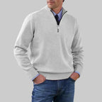 Men's Half-Zip Sweater with Ribbed Collar for Layering 4