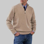 Men's Half-Zip Sweater with Ribbed Collar for Layering 7
