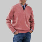 Men's Half-Zip Sweater with Ribbed Collar for Layering 8