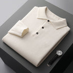 Men's Long Sleeve Polo Shirt with Ribbed Collar 1