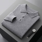 Men's Long Sleeve Polo Shirt with Ribbed Collar 2
