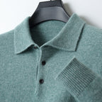 Men's Long Sleeve Polo Shirt with Ribbed Collar 7