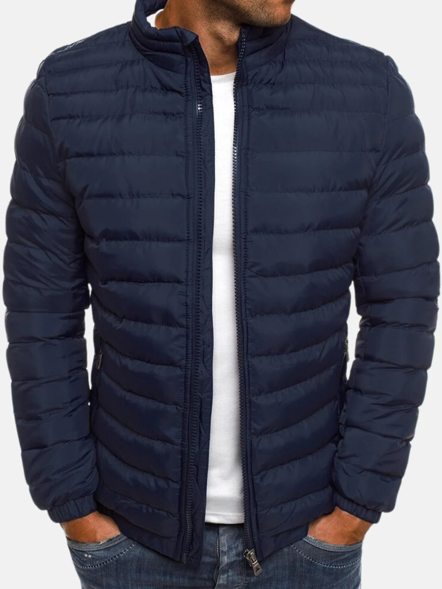 Men's Quilted Puffer Jacket with Full Zip 2