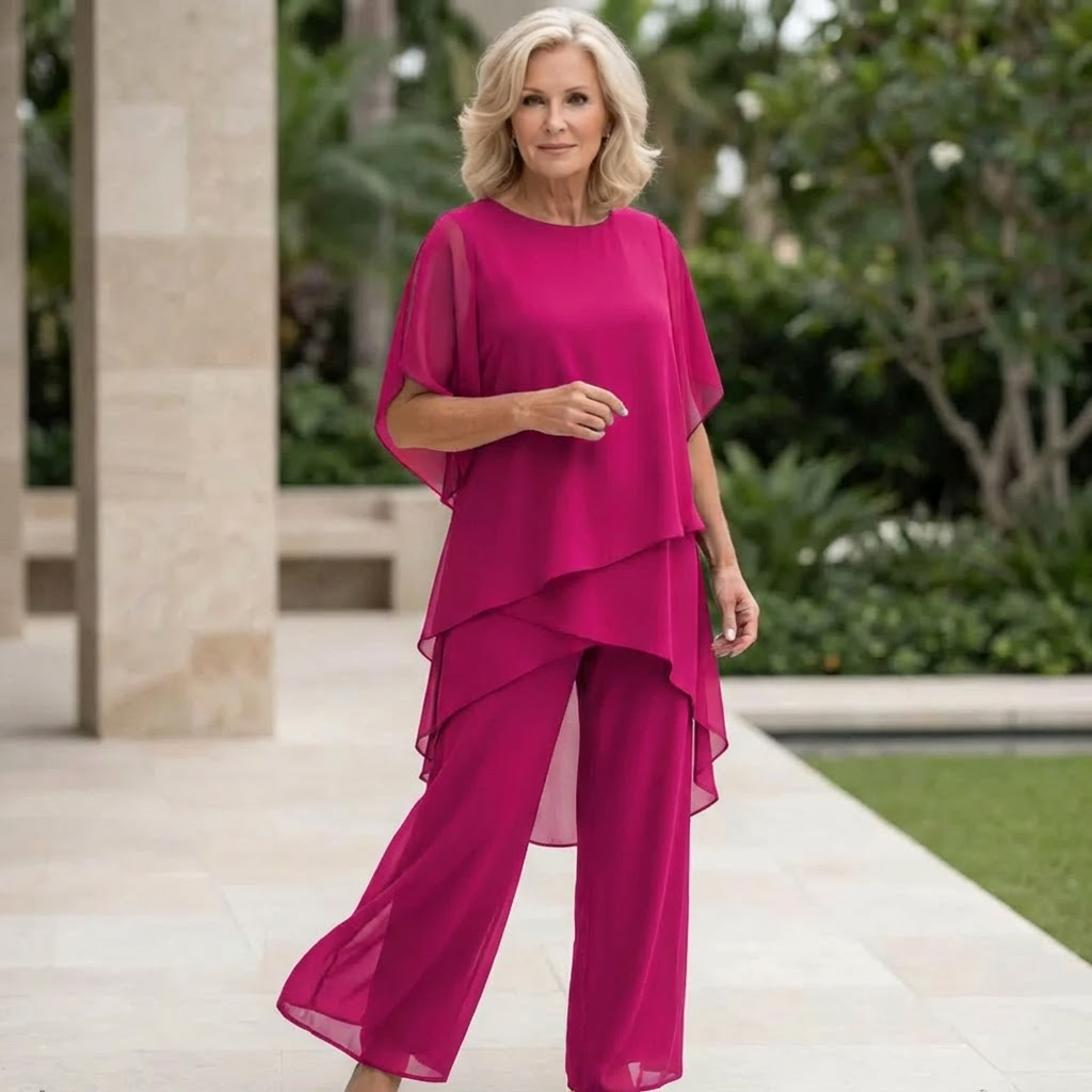 Rowena | Elegant Draped Palazzo Pants Set 5
