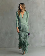 Celina | Flowy V-Neck Long Sleeve Dress 1