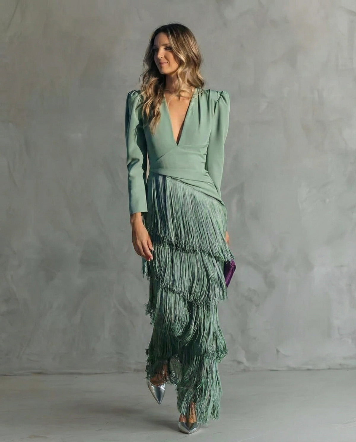 Celina | Flowy V-Neck Long Sleeve Dress 1
