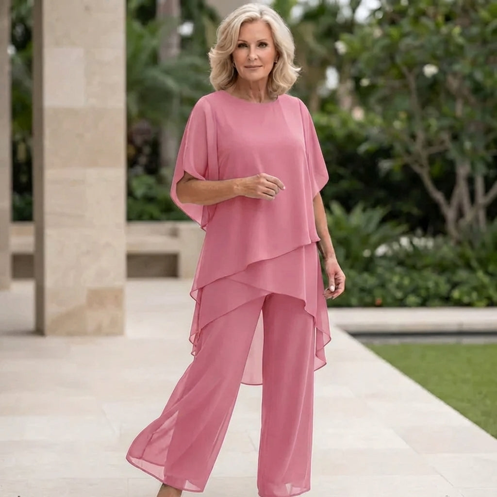 Rowena | Elegant Draped Palazzo Pants Set 12