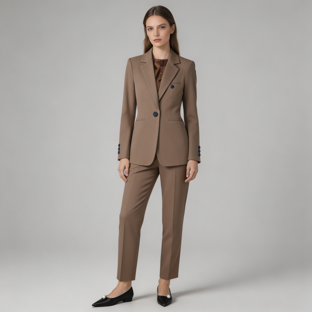 Women's Tailored Blazer Set with Notched Lapel 4