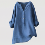 Cassia | Refined V-Neck Button-Down Shirt 6