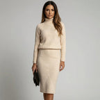 Women's Turtleneck Knit Dress Long Sleeve Midi Length 8