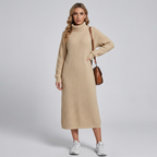 Women's Ribbed Turtleneck Midi Sweater Dress 6