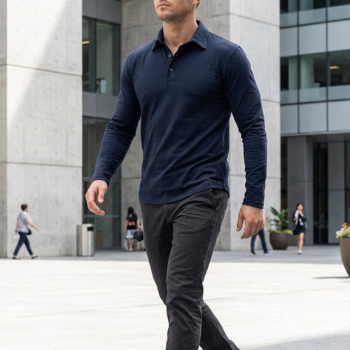 Callan | Casual Long Sleeve Collared Polo 2