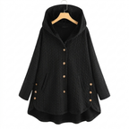 Women's Quilted Hooded Jacket with Button Front Closure 4