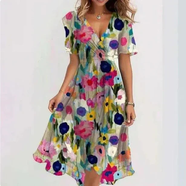 Camila | V-Neck Short Sleeve Summer Dress 6