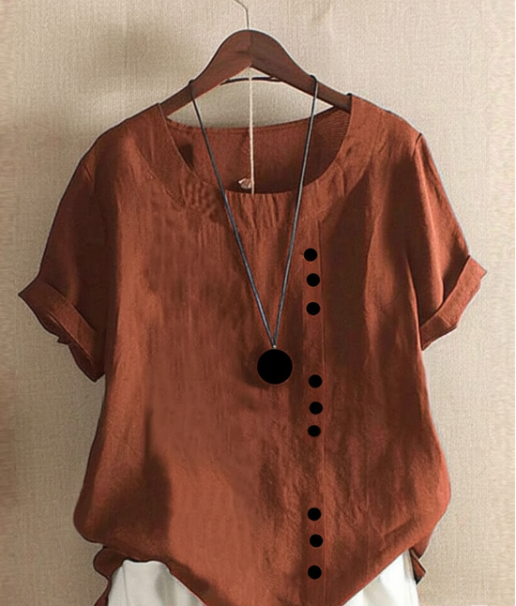 Adeline | Short Sleeve Round Neck Blouse 2