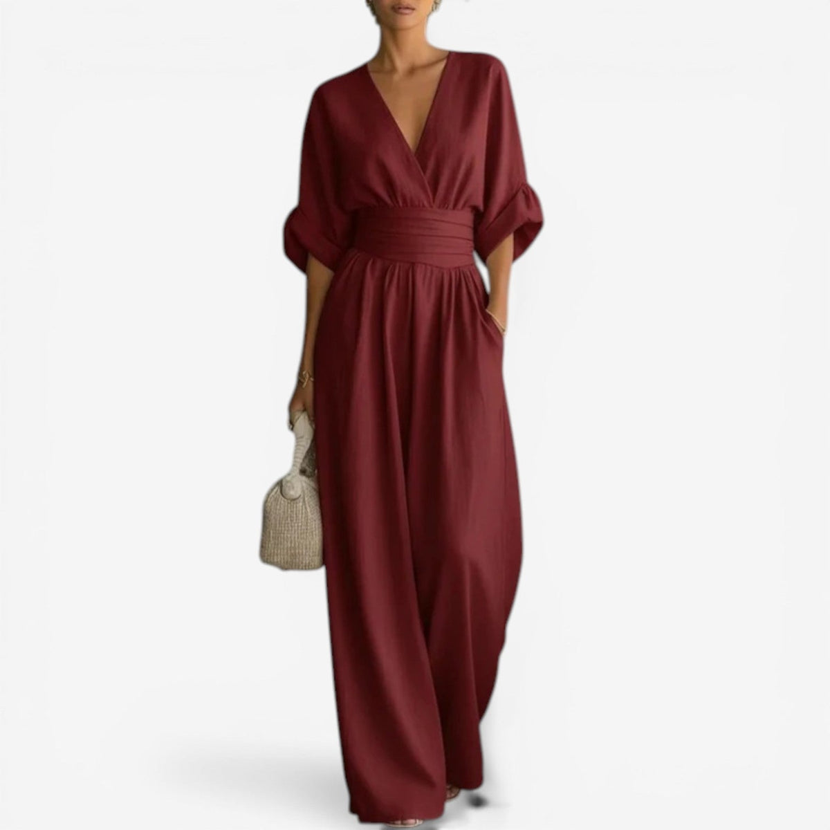 Layla | Elegant Wide Sleeve V-Neck Jumpsuit 4