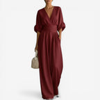 Yvette | Elegant Wide Sleeve V-Neck Jumpsuit 4