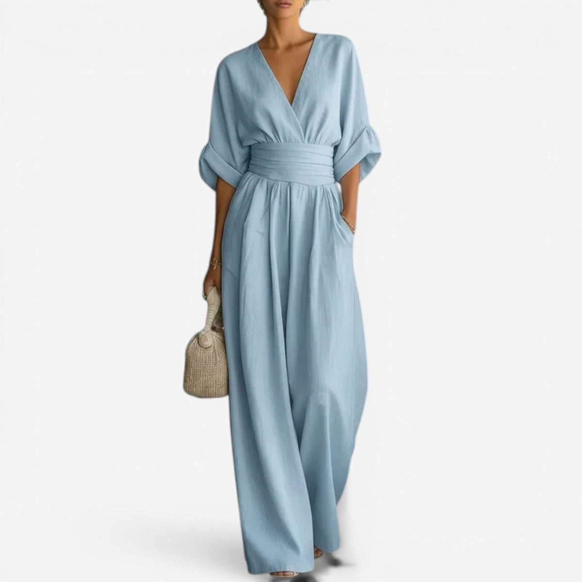 Yvette | Elegant Wide Sleeve V-Neck Jumpsuit 1