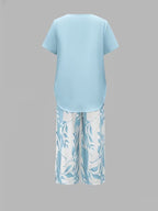 Yvette | Casual Leaf Print Two Piece Set 8