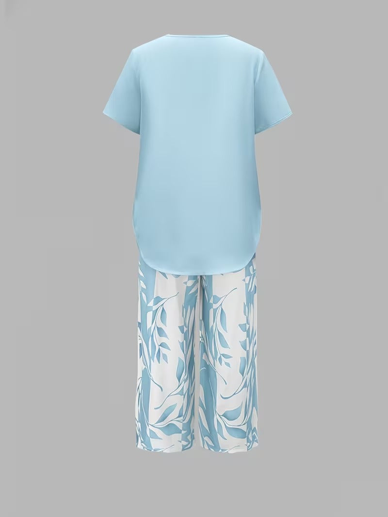 Yvette | Casual Leaf Print Two Piece Set 8