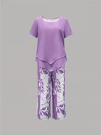 Yvette | Casual Leaf Print Two Piece Set 9