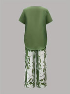 Yvette | Casual Leaf Print Two Piece Set 6