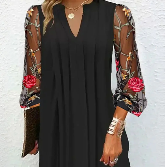 Camille | Elegant Floral Sleeve Dress 2