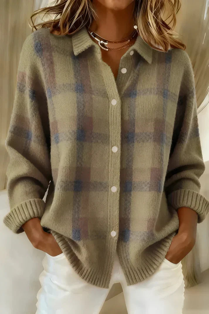 Camellia | Elegant & Cozy Checkered Cardigan 4