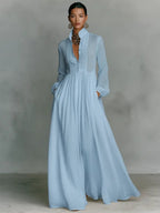 Aria | Stylish Stand Collar Button Maxi Dress 3