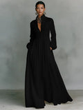 Aria | Stylish Stand Collar Button Maxi Dress 4