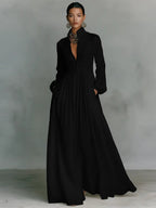 Aria | Stylish Stand Collar Button Maxi Dress 4