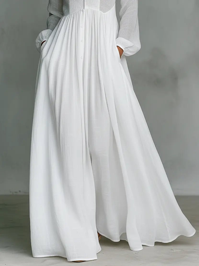Aria | Stylish Stand Collar Button Maxi Dress 6