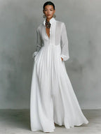 Aria | Stylish Stand Collar Button Maxi Dress 7