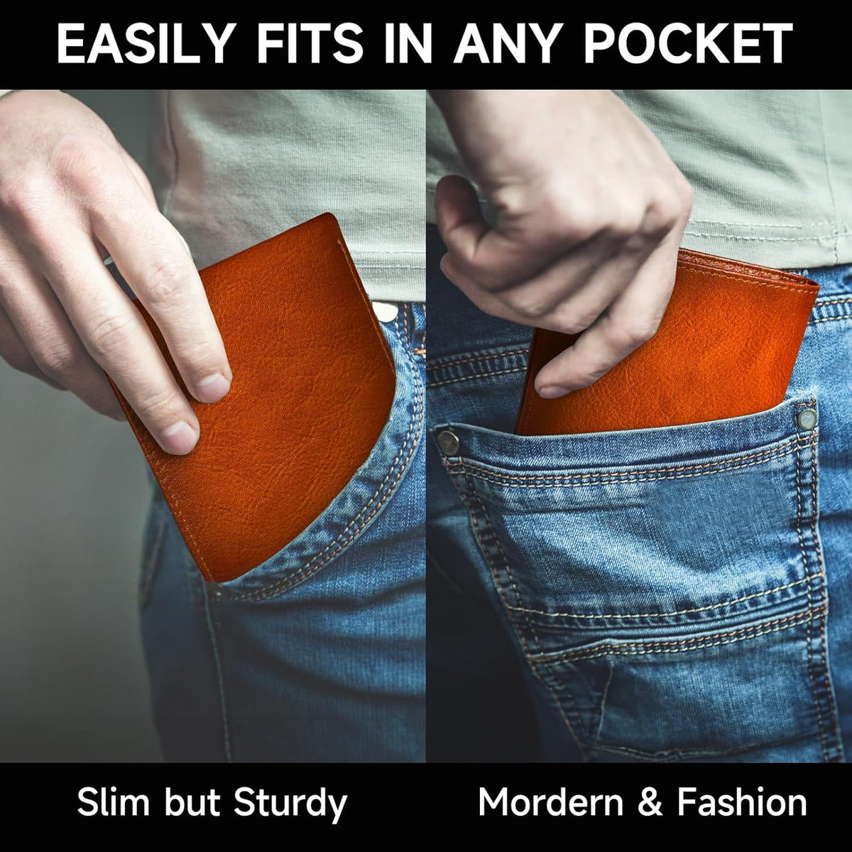 Men's Bifold Wallet with RFID Protection and 10 Card Slots 5