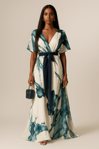 Winona | Watercolor Print Long Dress 1