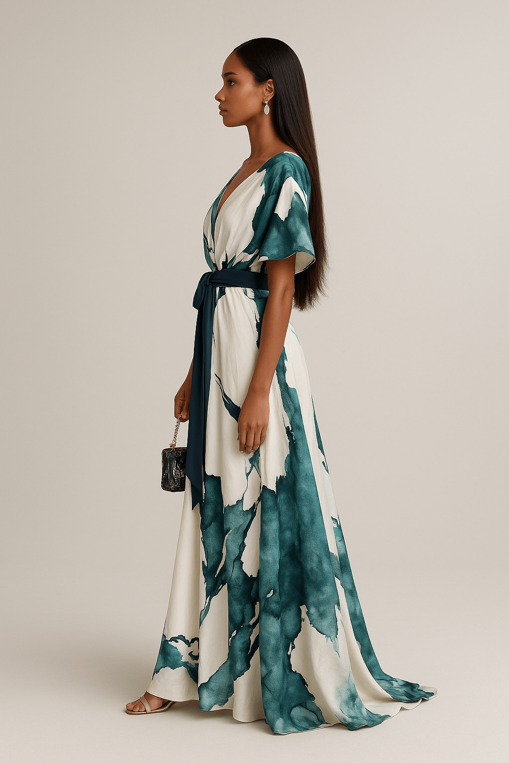 Winona | Watercolor Print Long Dress 2