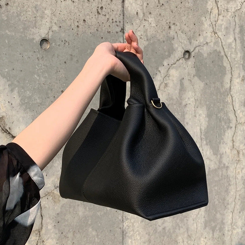 Women's Leather Shoulder Bag with Top Handle and Zipper 2