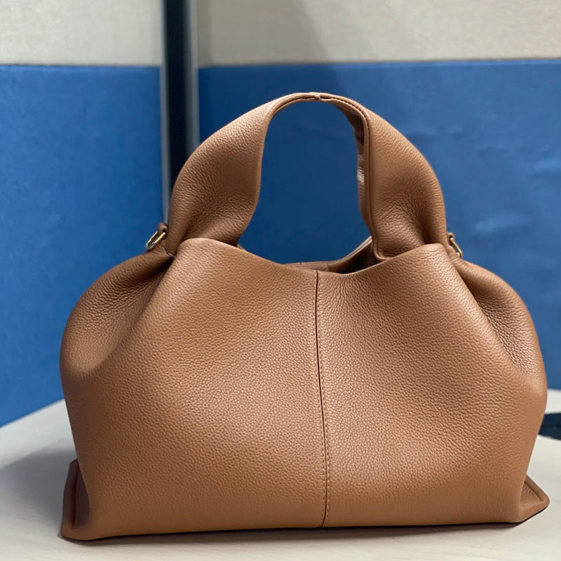 Women's Leather Shoulder Bag with Top Handle and Zipper 1