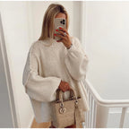 Women's Oversized Sweater with Crew Neck and Relaxed Fit 3