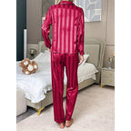 Women's Two-Piece Button-Front Lounge Set Long Sleeve 6