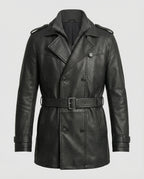 Men's Double-Breasted Trench Coat with Notched Lapel 1
