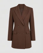Women's Double-Breasted Blazer Dress with Notched Lapels 1
