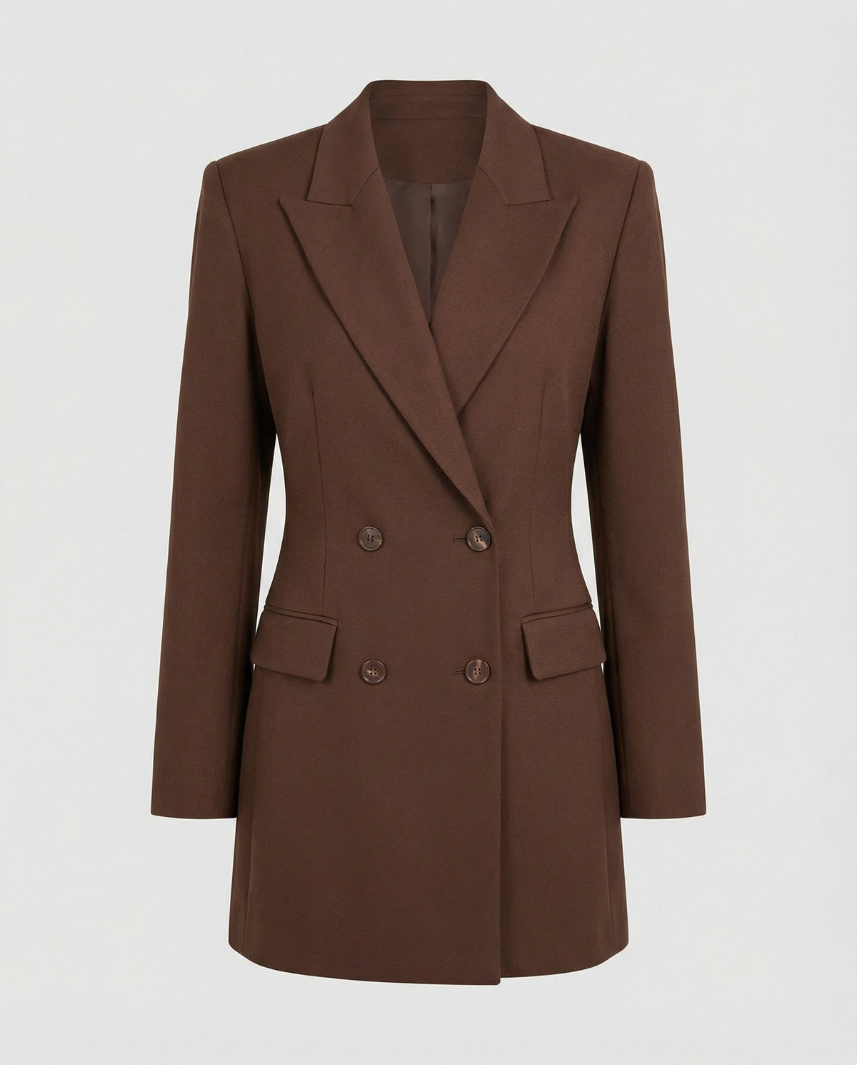 Women's Double-Breasted Blazer Dress with Notched Lapels 1