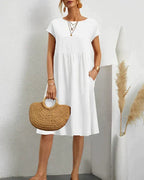 JACQUELINE | ELEGANT ROUND NECK DRESS 1