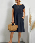 JACQUELINE | ELEGANT ROUND NECK DRESS 2